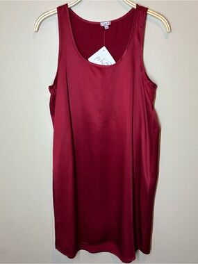 PJ Harlow Nightgown, sleep shirt, tank, ruby red, Silk Blend, XS, New!